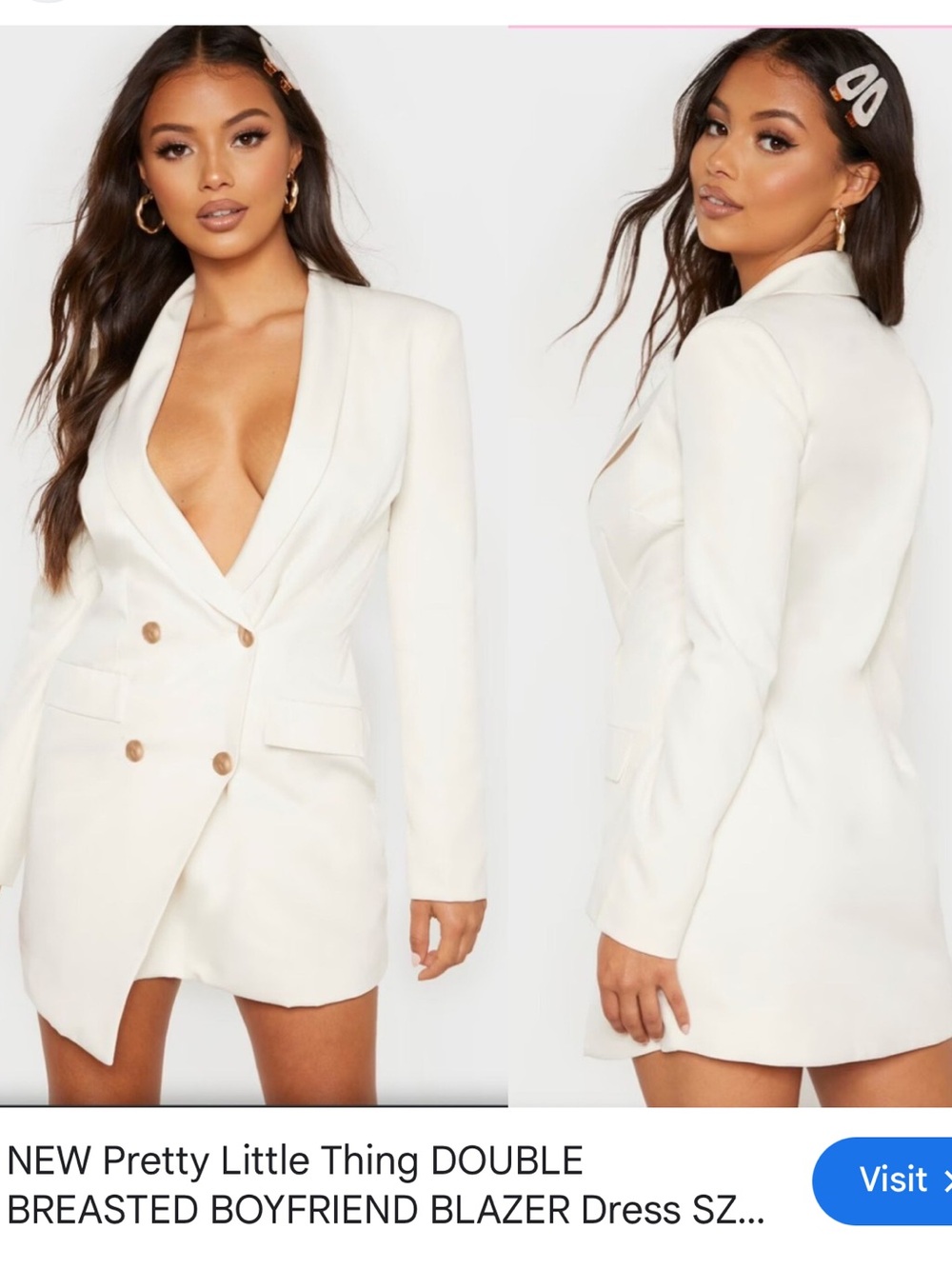 PRETTYLITTLETHING White Tailored Blazer
